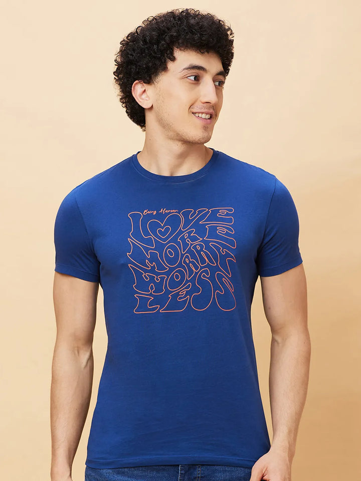 Navy Regular Fit Men's Short Sleeves T-Shirt by Being Human Clothing