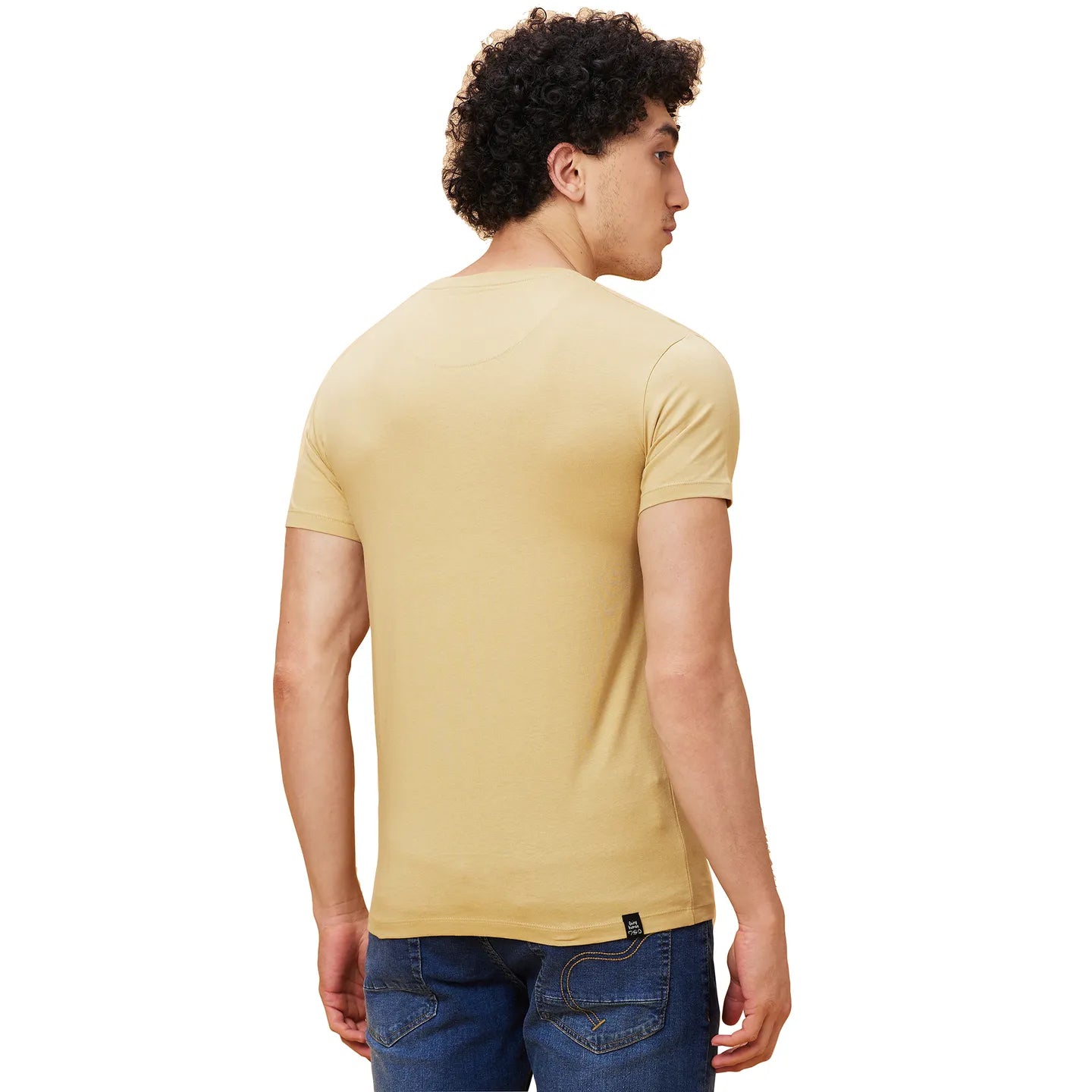 Khaki Regular Fit Men's Short Sleeves T-Shirt by Being Human Clothing