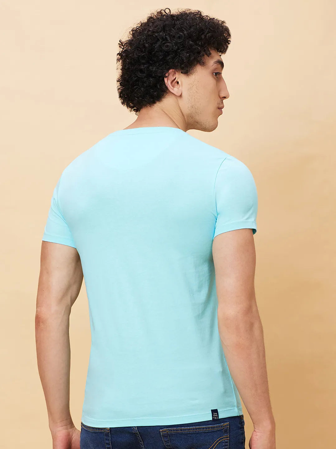 Light Blue Regular Fit Men's Short Sleeves T-Shirt by Being Human Clothing