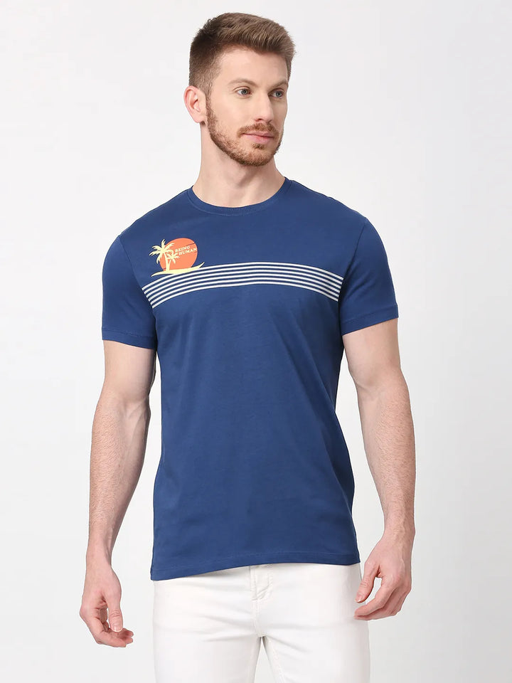 Navy Regular Fit Men's Short Sleeves T-Shirt by Being Human Clothing