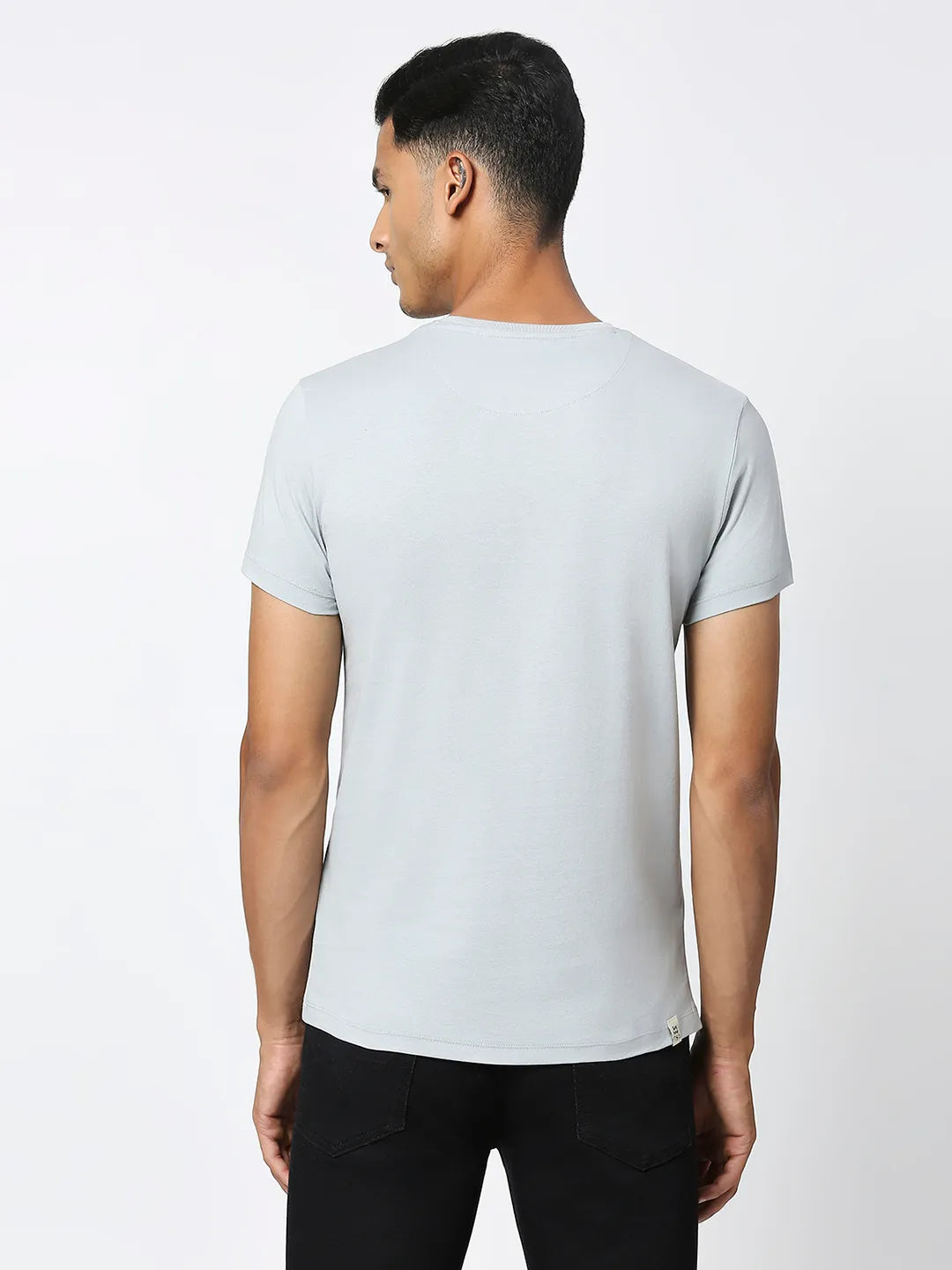 Grey Regular Fit Men's Short Sleeves T-Shirt by Being Human Clothing