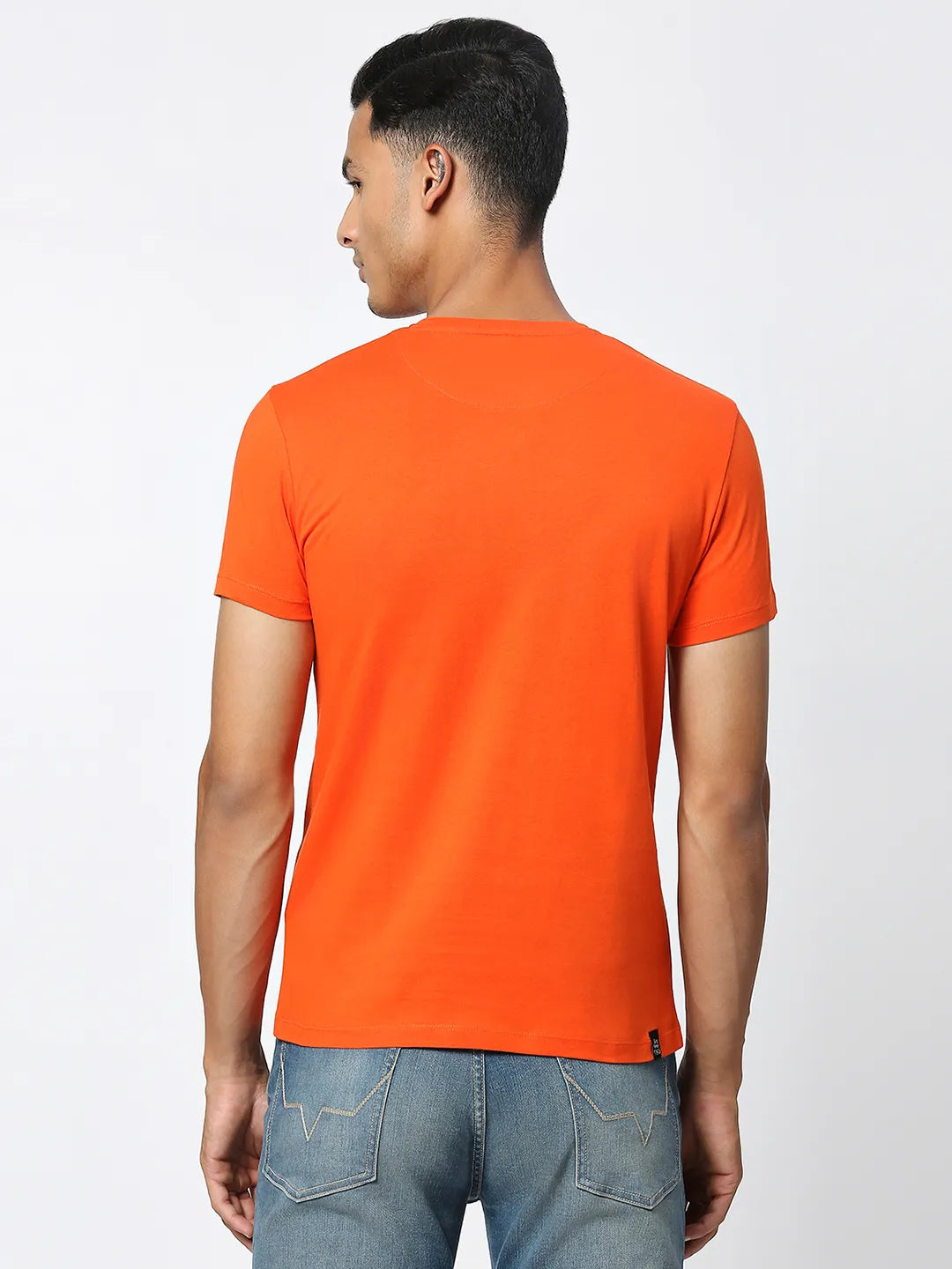 Orange Regular Fit Men's Short Sleeves T-Shirt by Being Human Clothing