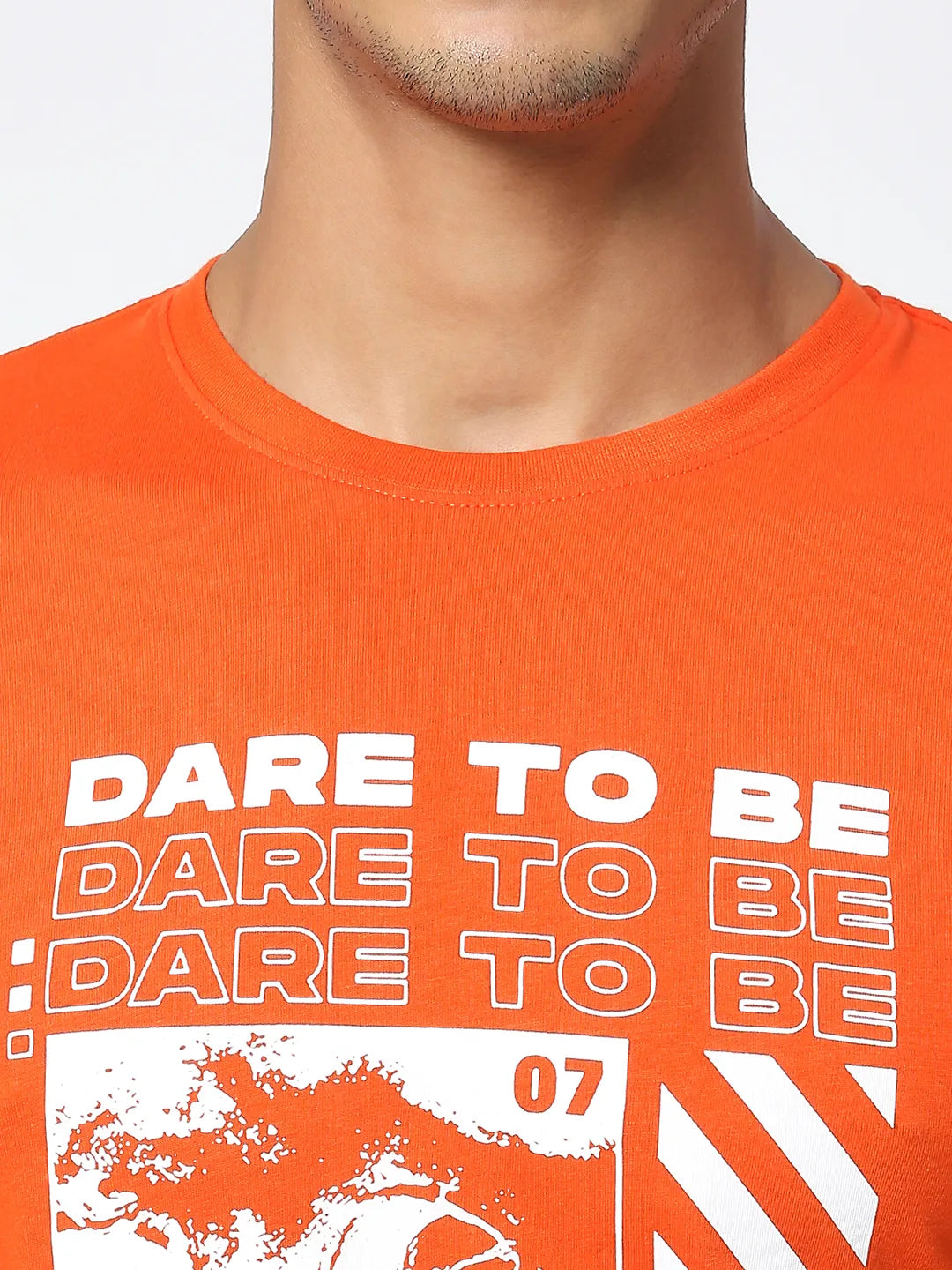 Orange Regular Fit Men's Short Sleeves T-Shirt by Being Human Clothing
