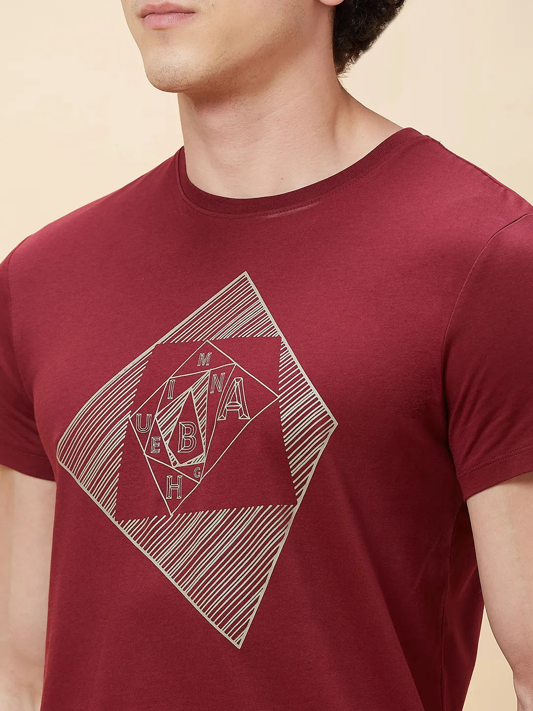 Red Regular Fit Men's Short Sleeves T-Shirt by Being Human Clothing