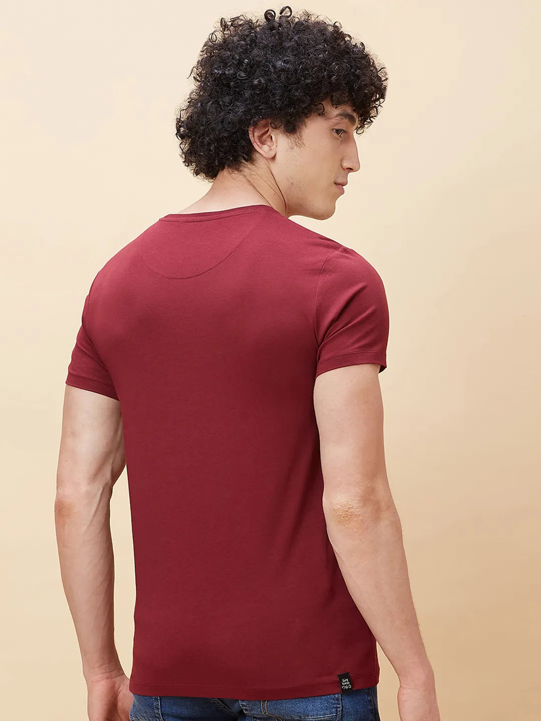 Red Regular Fit Men's Short Sleeves T-Shirt by Being Human Clothing