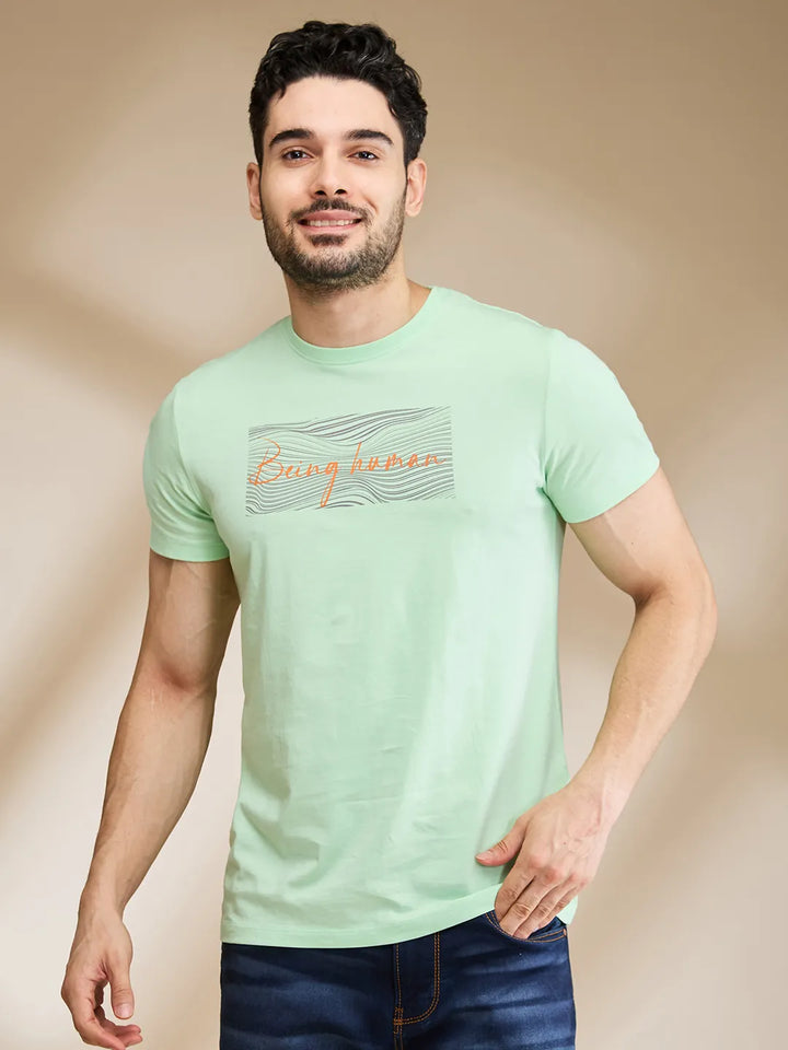 Light Blue Regular Fit Men's Short Sleeves T-Shirt by Being Human Clothing