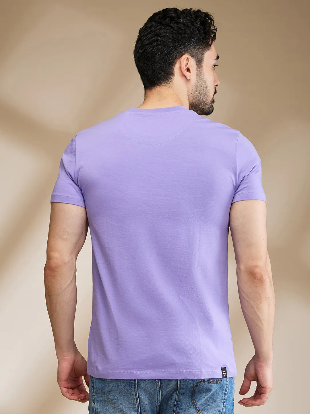Lavender Regular Fit Round Neck Men's T-Shirt by Being Human Clothing