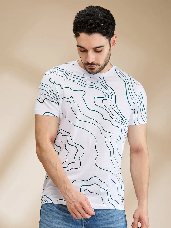 White Regular Fit Men's Short Sleeves T-Shirt by Being Human Clothing