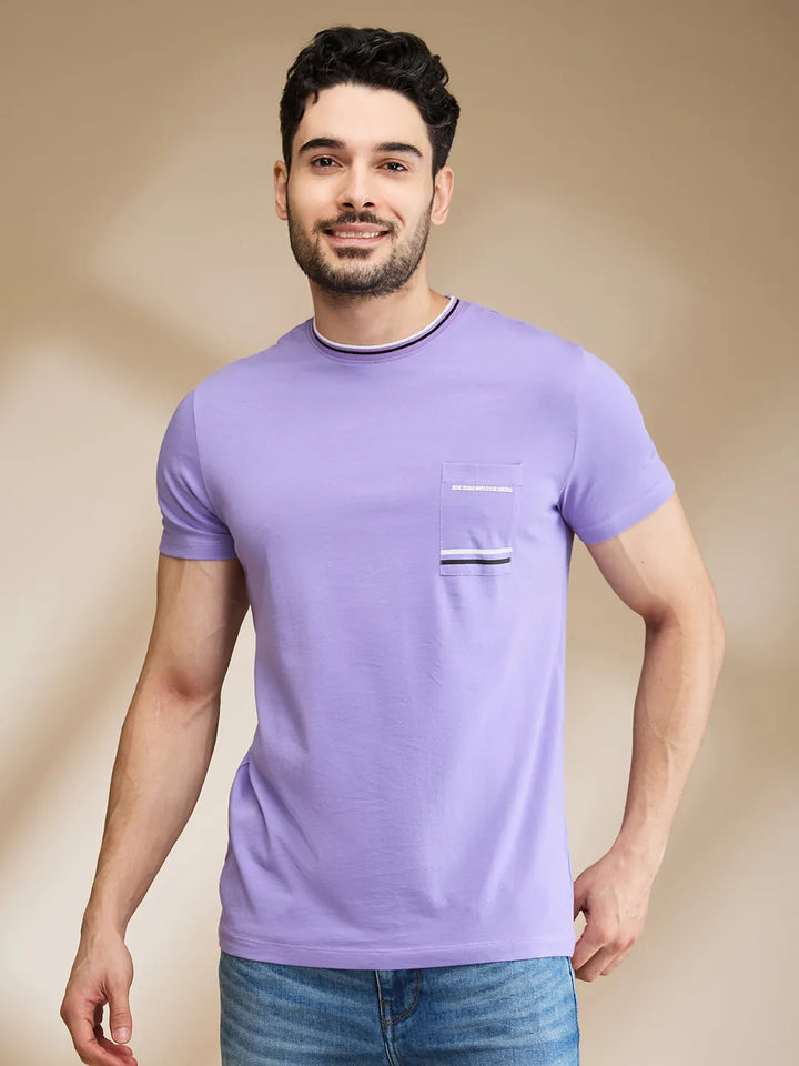 Purple Regular Fit Men's Short Sleeves T-Shirt by Being Human Clothing