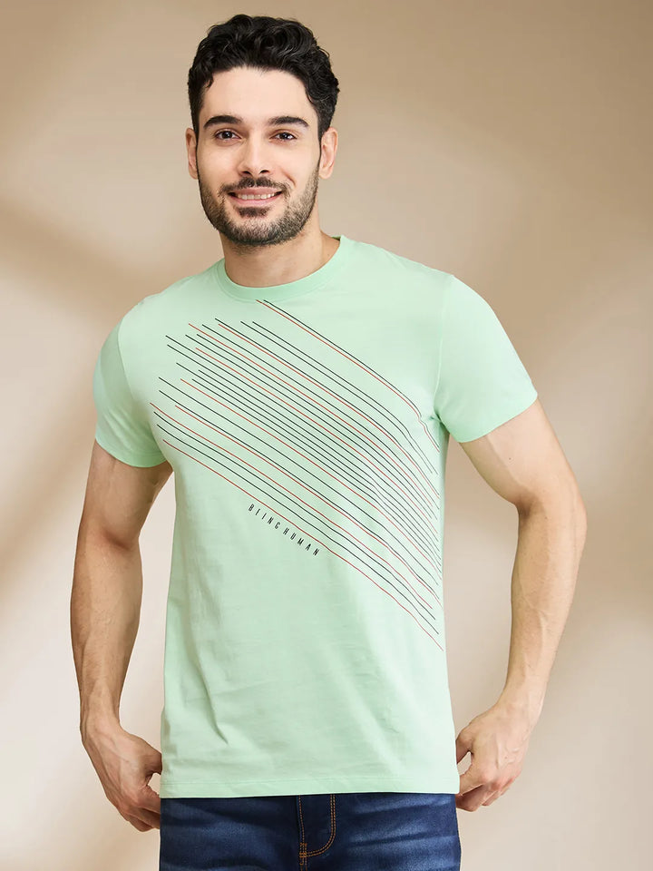 Light Blue Regular Fit Men's Short Sleeves T-Shirt by Being Human Clothing