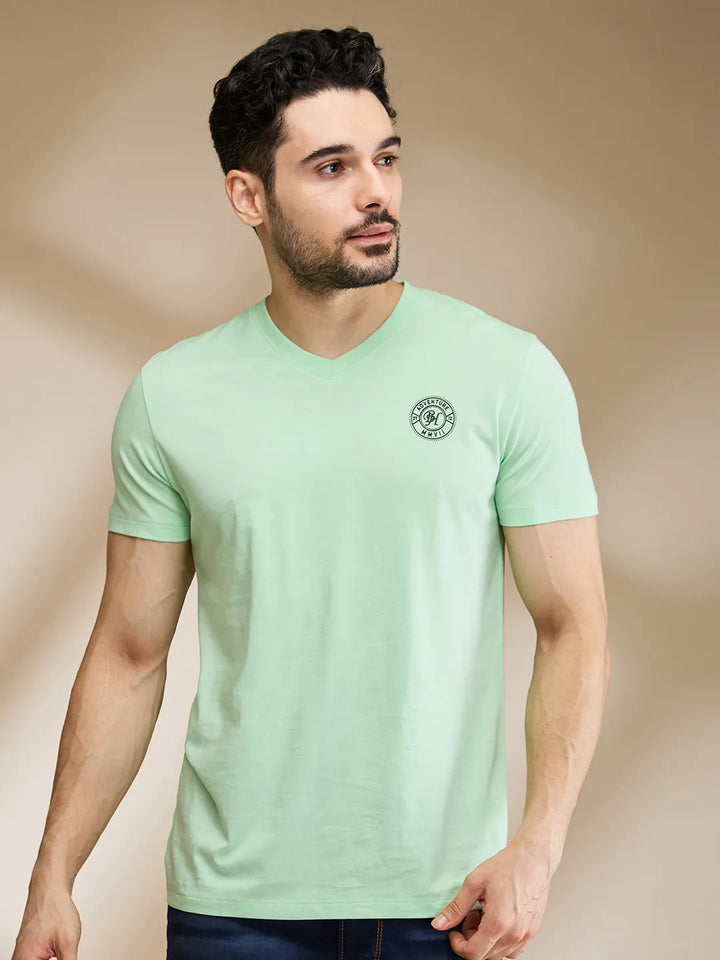 Light Blue Regular Fit Men's Short Sleeves T-Shirt by Being Human Clothing