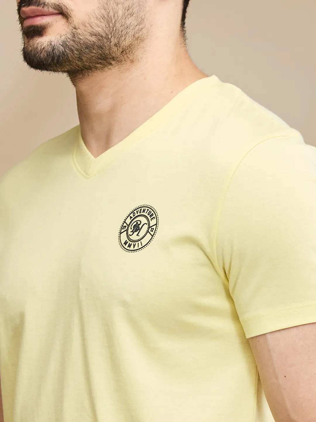 Yellow Regular Fit Men's Short Sleeves T-Shirt by Being Human Clothing