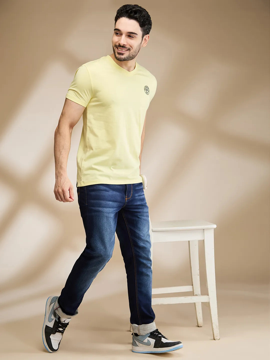 Yellow Regular Fit Men's Short Sleeves T-Shirt by Being Human Clothing