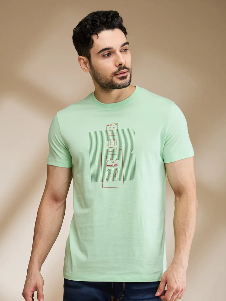 Mint Regular Fit Round Neck Men's T-Shirt