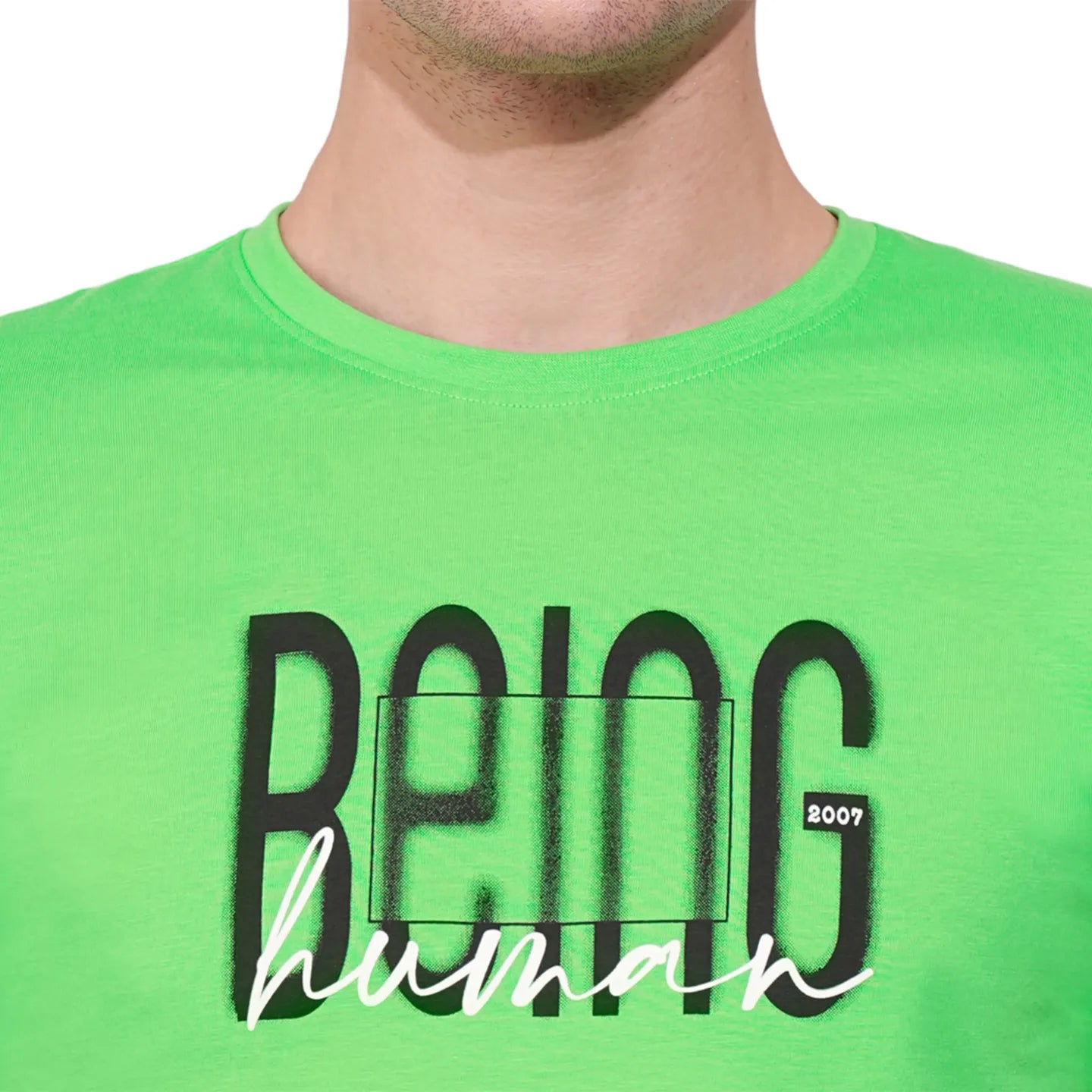 Green Regular Fit Men's Short Sleeves T-Shirt by Being Human Clothing