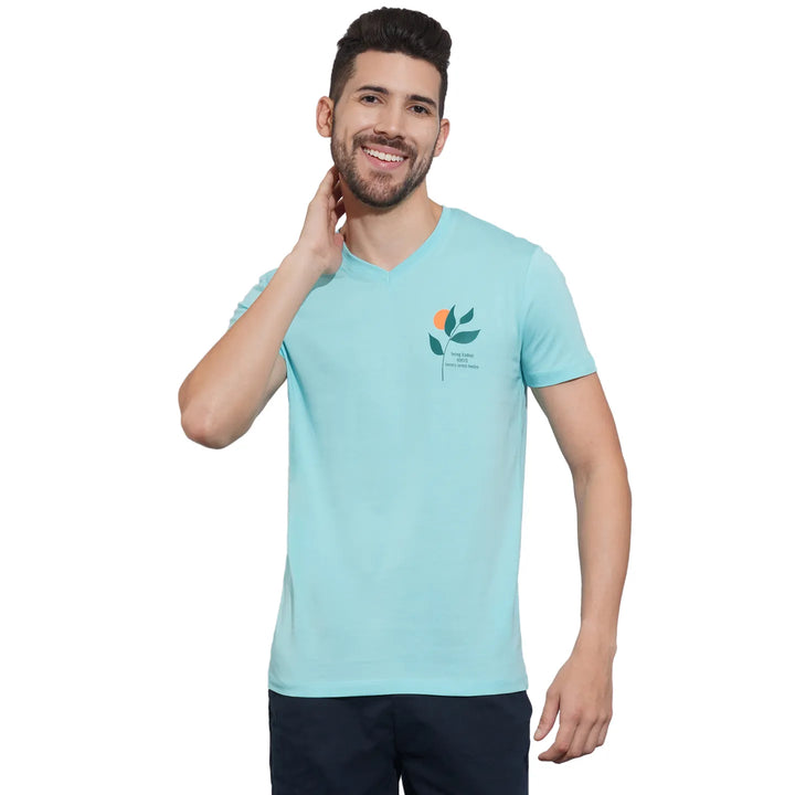 Aqua Regular Fit Men's T-Shirt by Being Human Clothing