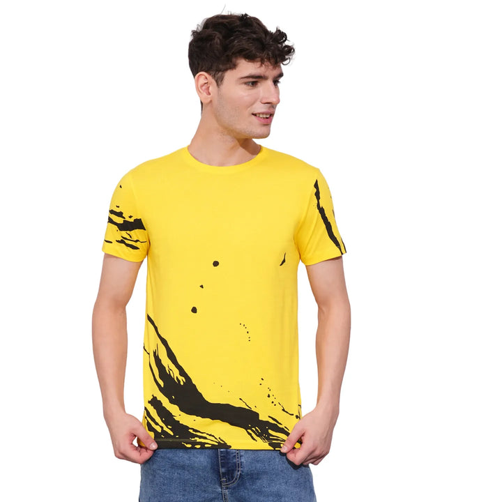 Yellow Regular Fit Men's Short Sleeves T-Shirt by Being Human Clothing