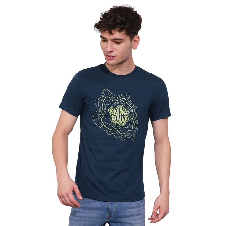 Navy Regular Fit Round Neck Men's T-Shirt