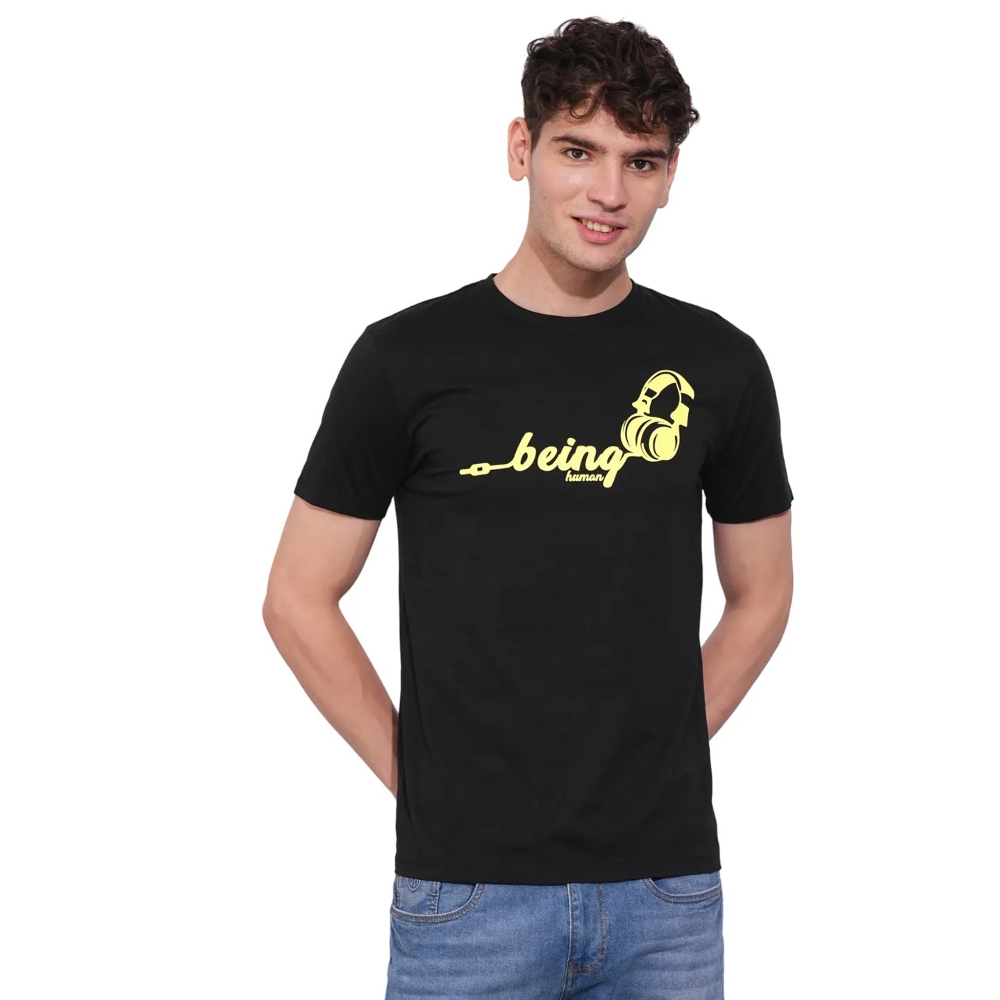 Being Human Clothing Mens-Top Crew Neck Black