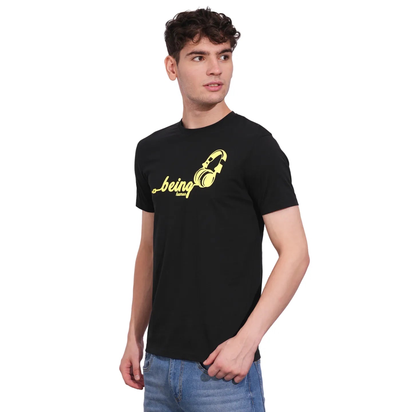 Being Human Clothing Mens-Top Crew Neck Black