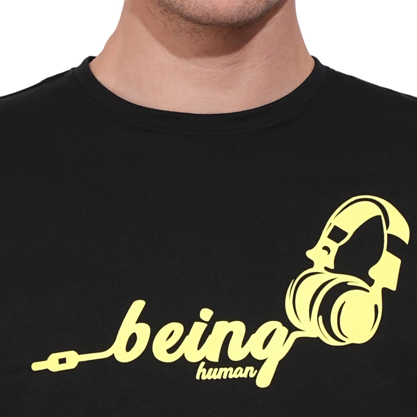 Being Human Clothing Mens-Top Crew Neck Black