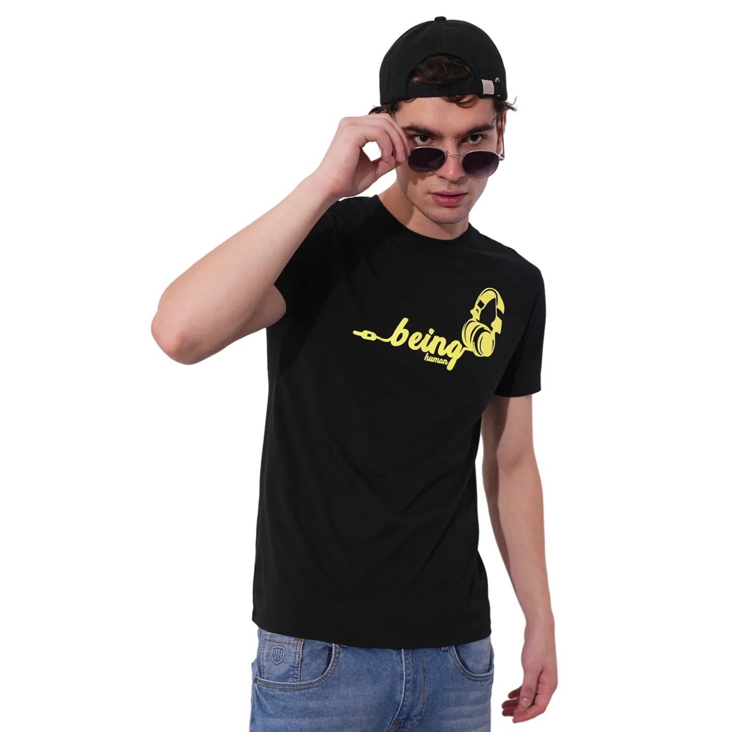 Being Human Clothing Mens-Top Crew Neck Black