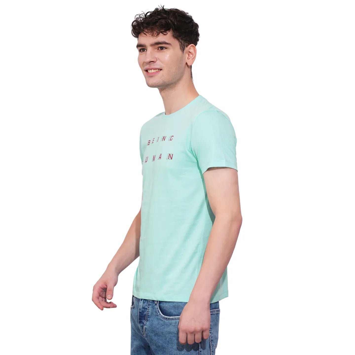 Aqua Regular Fit Men's Short Sleeves T-Shirt by Being Human Clothing