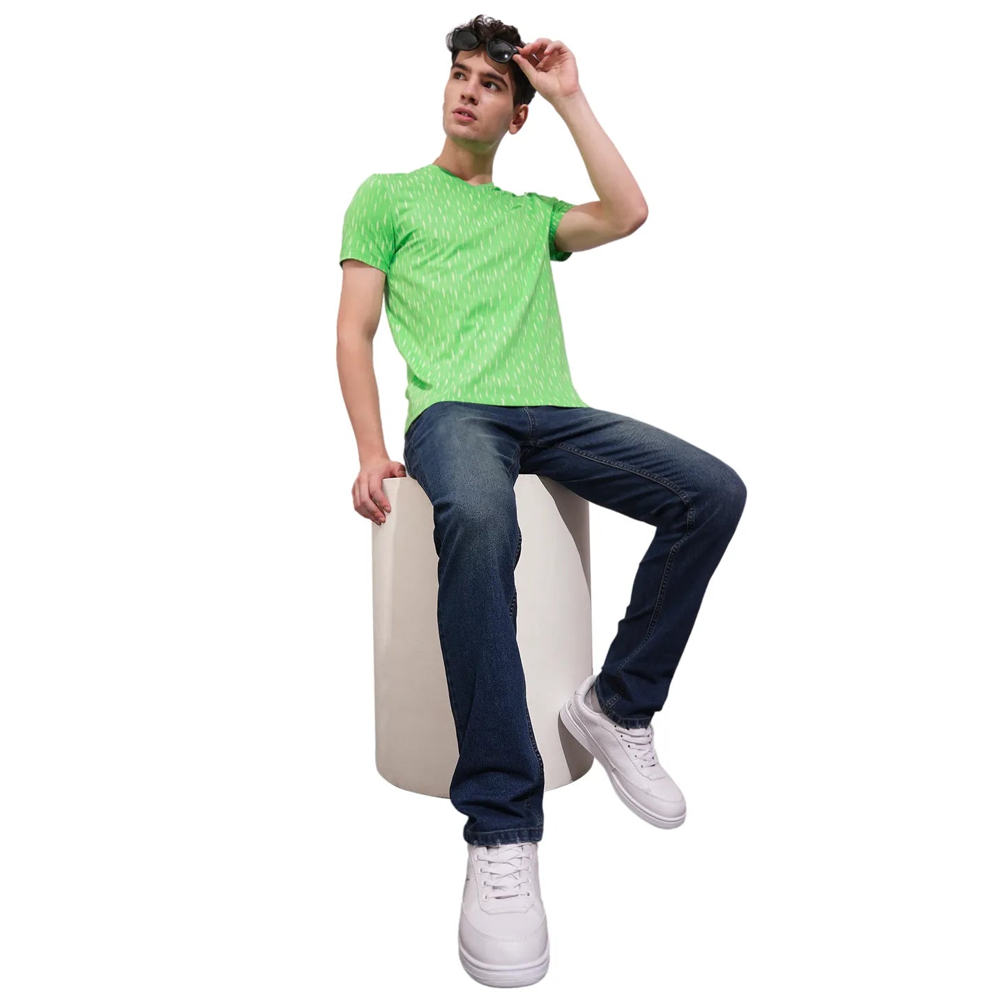 Green Regular Fit Men's T-Shirt by Being Human Clothing