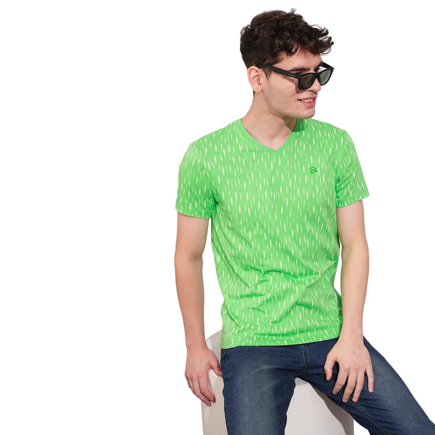Green Regular Fit Men's T-Shirt by Being Human Clothing