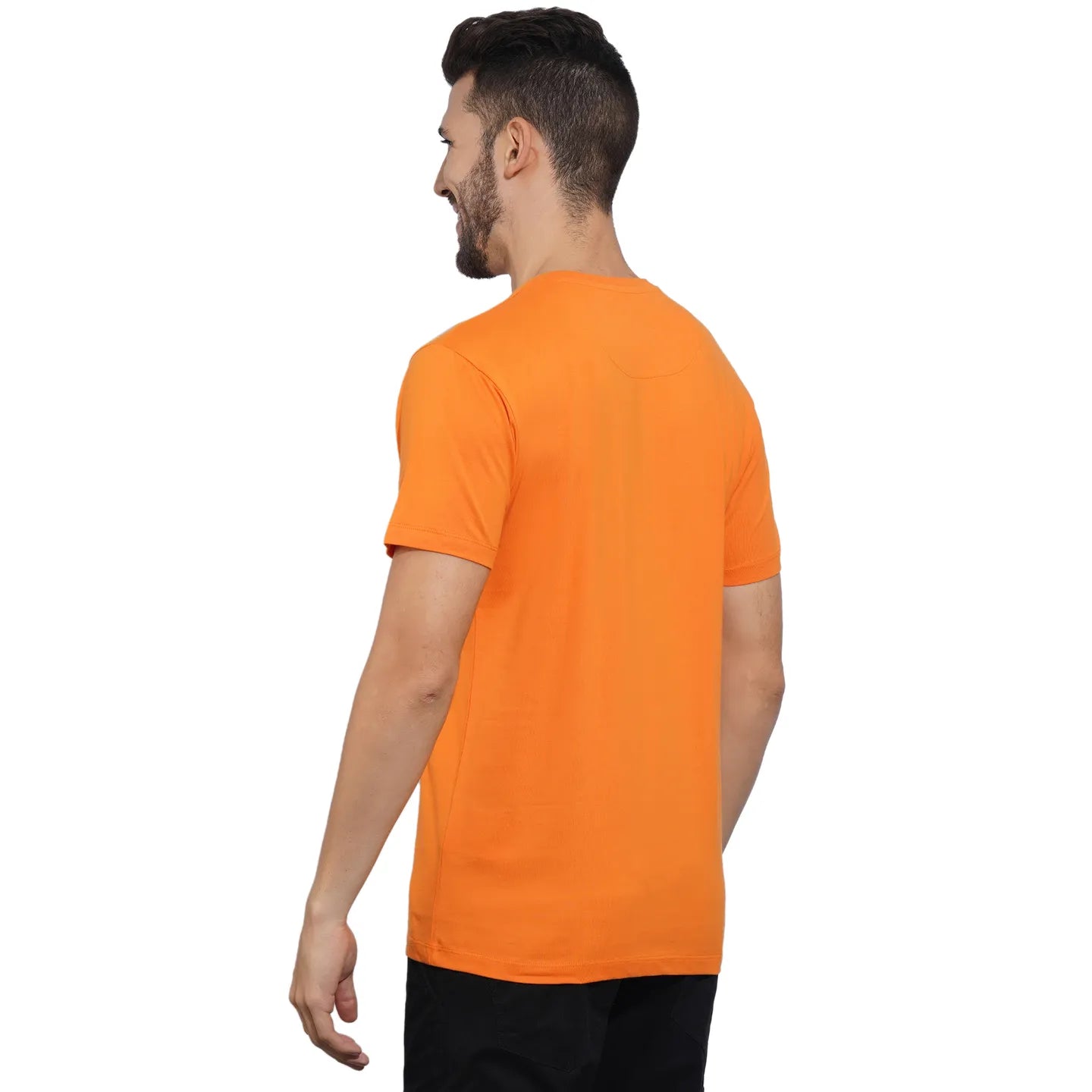 Orange Regular Fit Men's Short Sleeves T-Shirt by Being Human Clothing