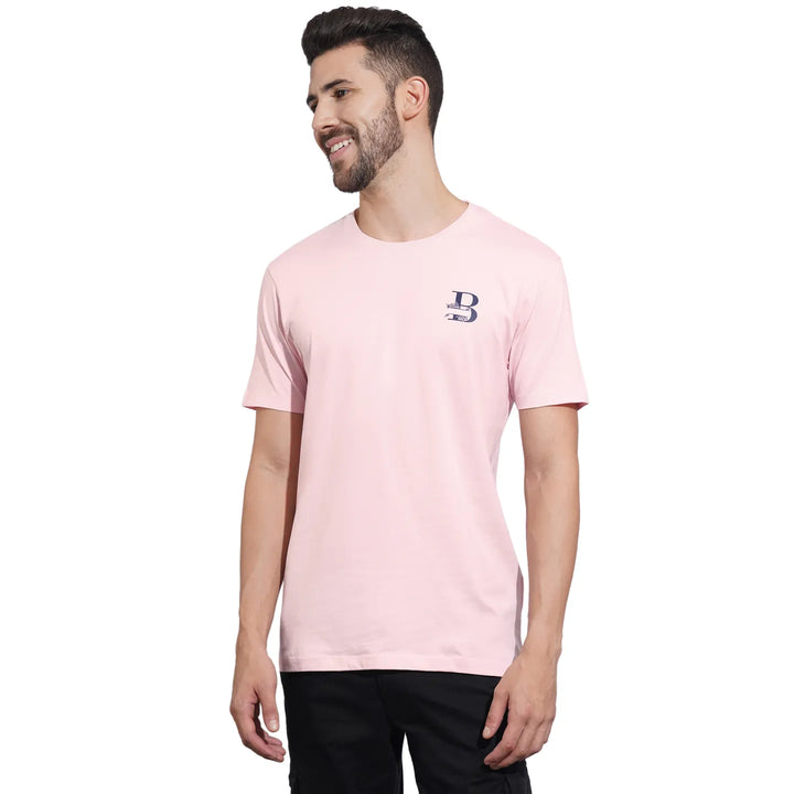 Pink Regular Fit Men's Short Sleeves T-Shirt