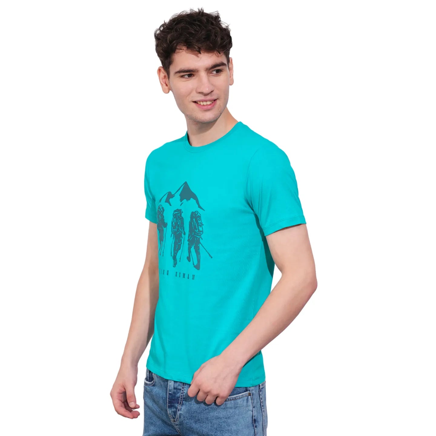 Blue Regular Fit Men's Short Sleeves T-Shirt by Being Human Clothing