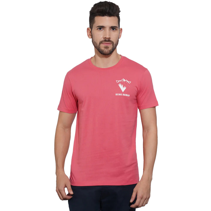 Regular Fit Round Neck Men's T-Shirt by Being Human Clothing
