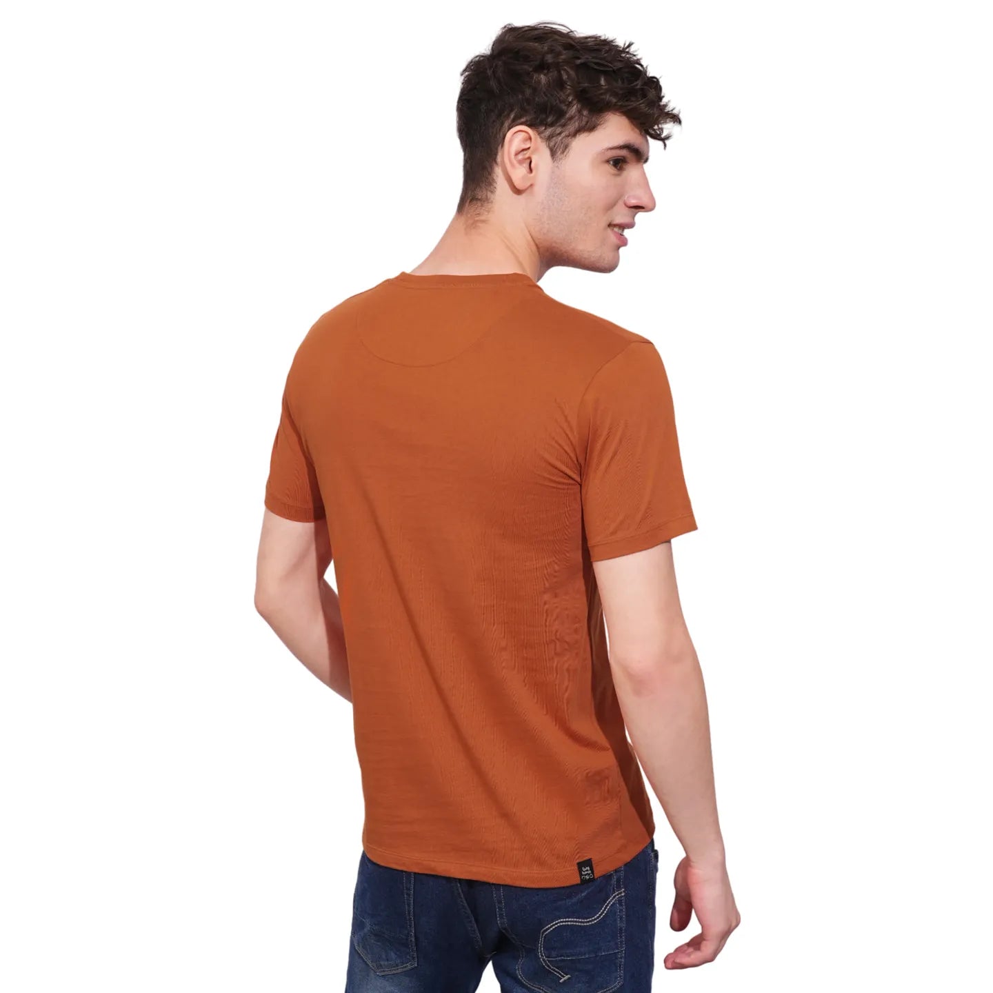Rust Regular Fit Round Neck Men's T-Shirt by Being Human Clothing
