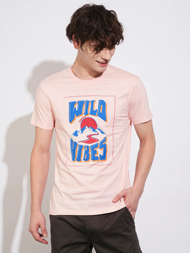 Pink Regular Fit Men's Short Sleeves T-Shirt