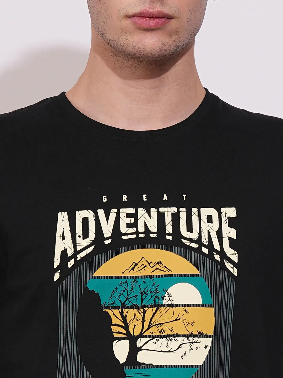 Black Regular Fit Men's Short Sleeves T-Shirt by Being Human Clothing