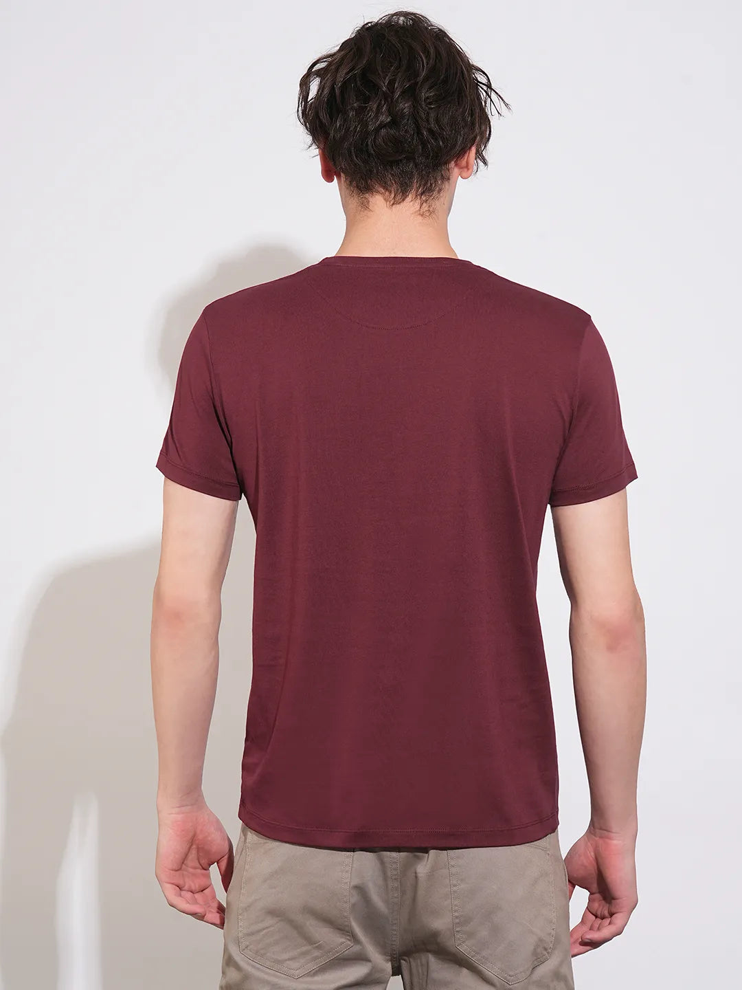 Wine Regular Fit Men's Short Sleeves T-Shirt by Being Human Clothing