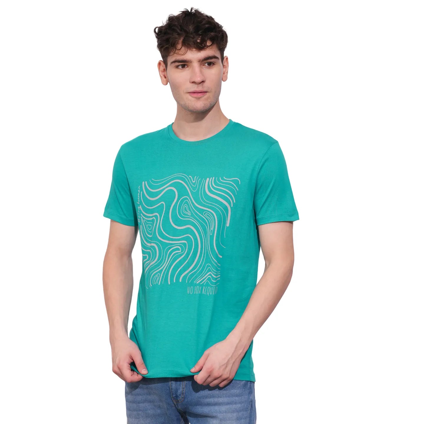 Blue Regular Fit Men's Short Sleeves T-Shirt by Being Human Clothing