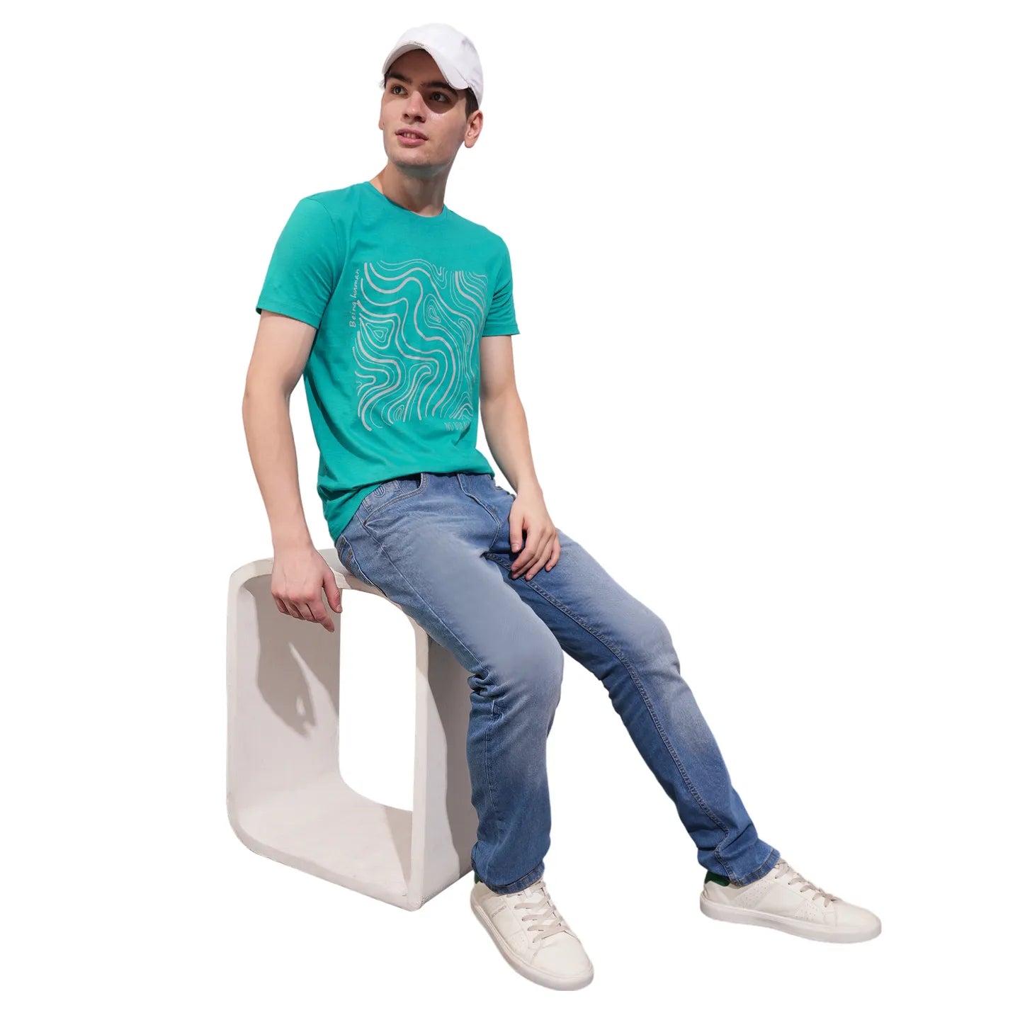 Blue Regular Fit Men's Short Sleeves T-Shirt by Being Human Clothing