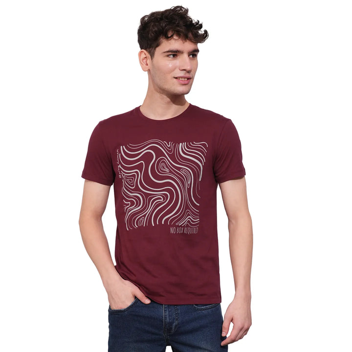 Wine Regular Fit Men's Short Sleeves T-Shirt by Being Human Clothing
