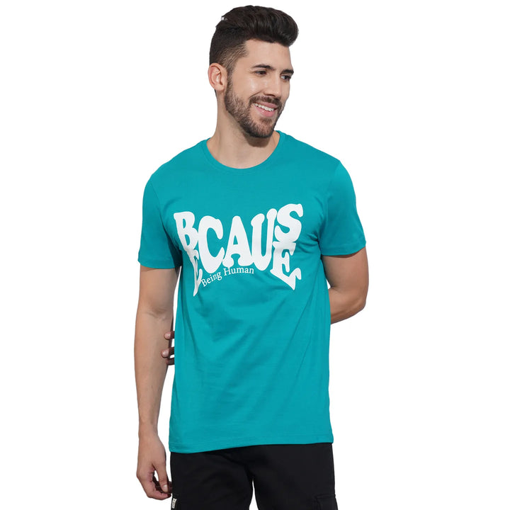 Blue Regular Fit Men's Short Sleeves T-Shirt by Being Human Clothing