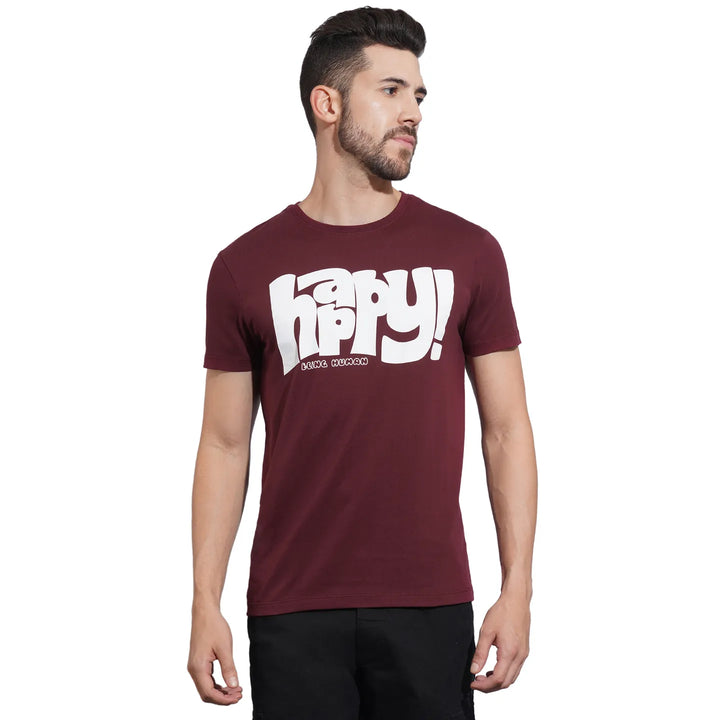 Wine Regular Fit Men's Short Sleeves T-Shirt by Being Human Clothing