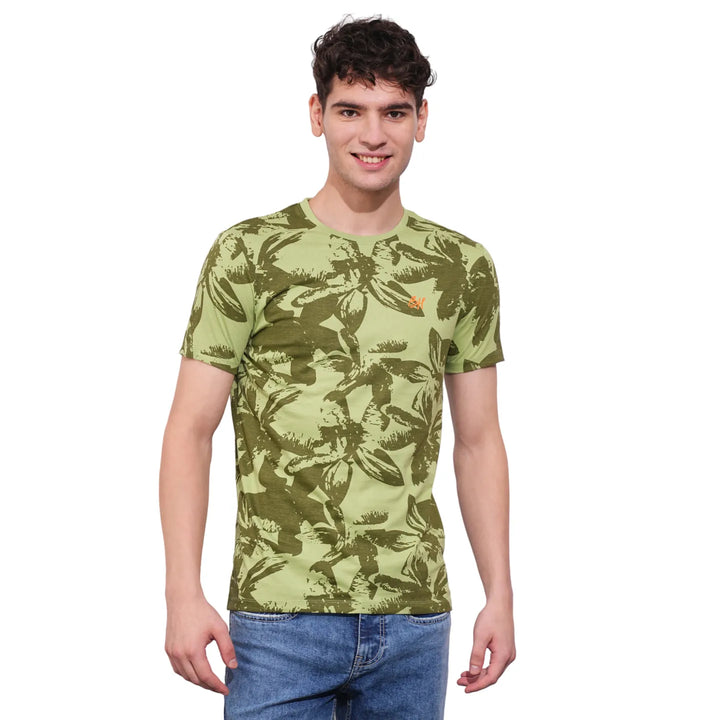 Green Regular Fit Men's Short Sleeves T-Shirt by Being Human Clothing