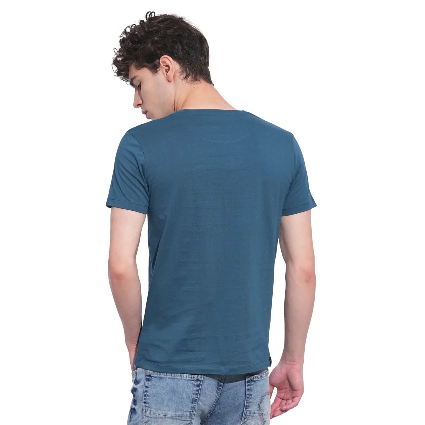 Blue Regular Fit Men's Short Sleeves T-Shirt by Being Human Clothing