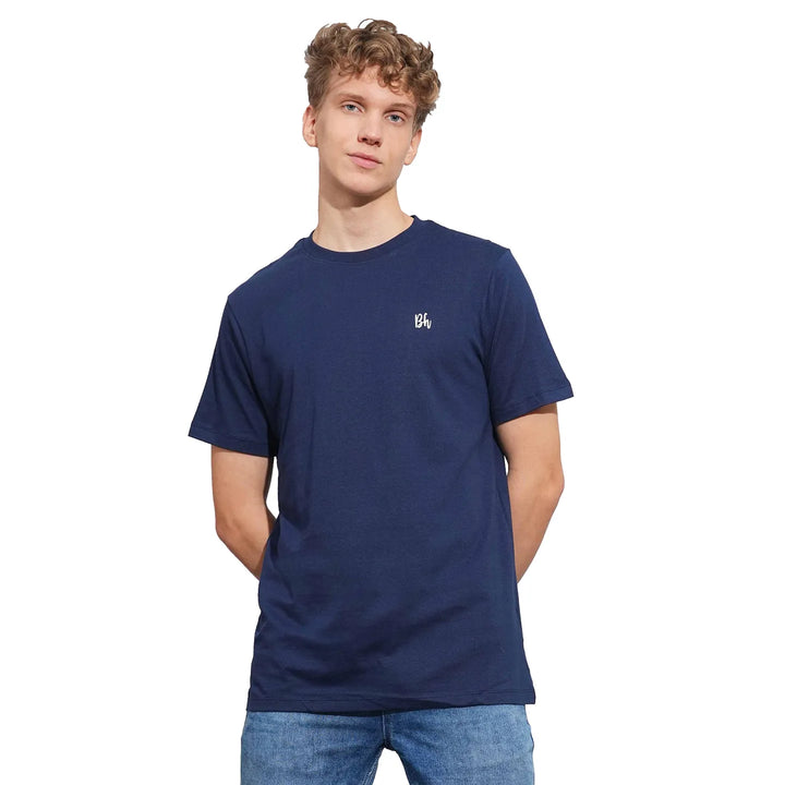 Navy Easy Fit Round Neck Men's T-Shirt by Being Human Clothing