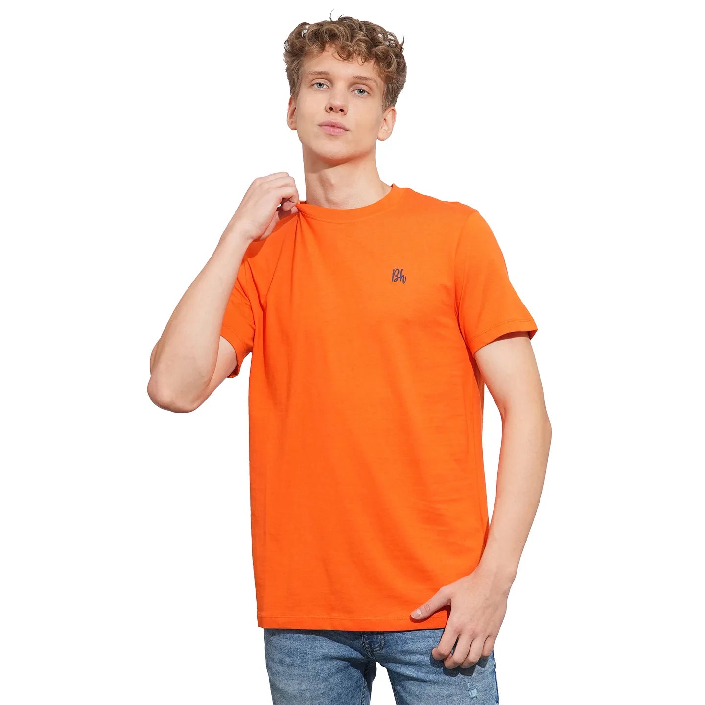 Being Human Clothing Mens-Top Crew Neck Orange
