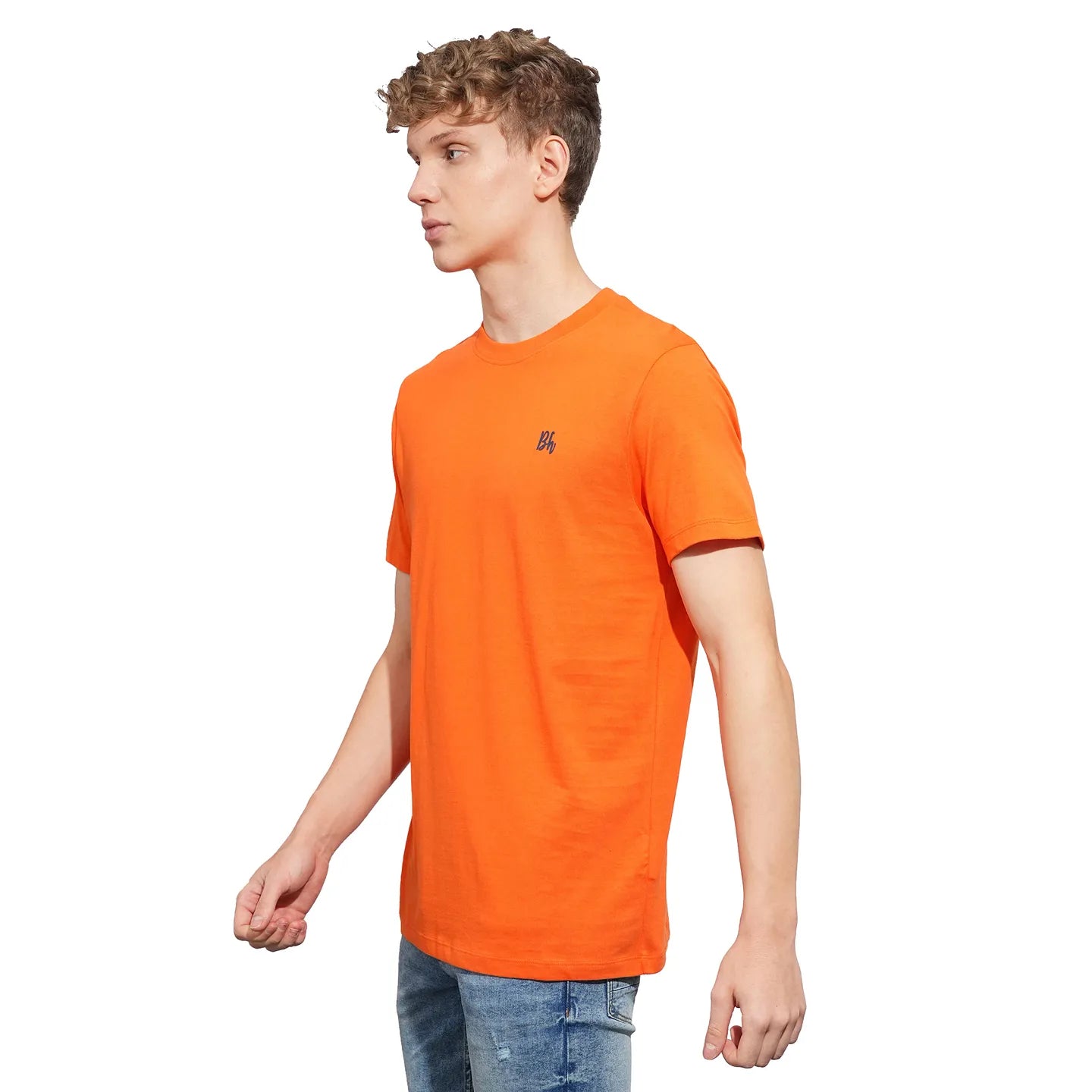 Being Human Clothing Mens-Top Crew Neck Orange