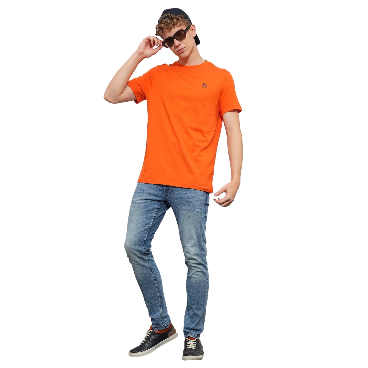 Being Human Clothing Mens-Top Crew Neck Orange