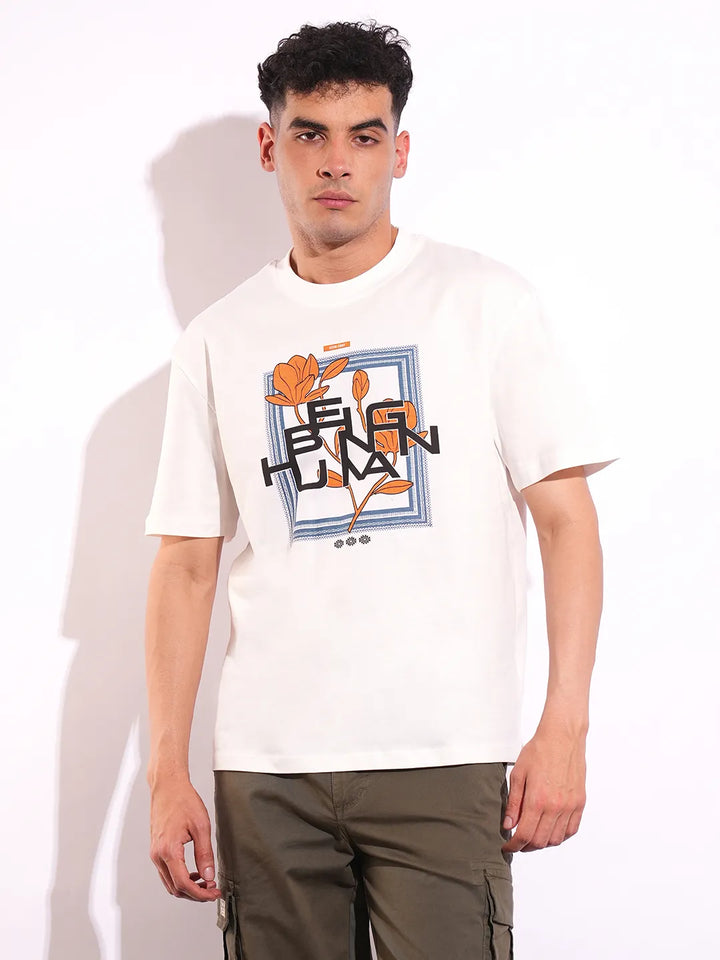 White Easy Fit Men's Short Sleeves T-Shirt by Being Human Clothing