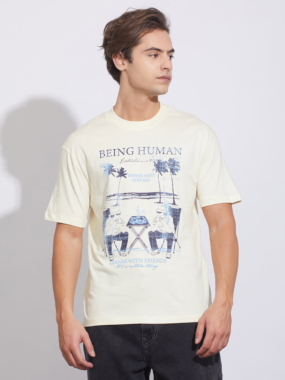 Cloud Dancer Easy Fit Crew Neck Men's T-Shirt by Being Human Clothing